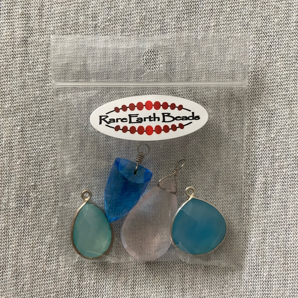 Brand New Rare Earth Beads 4 Charms for Jewelry